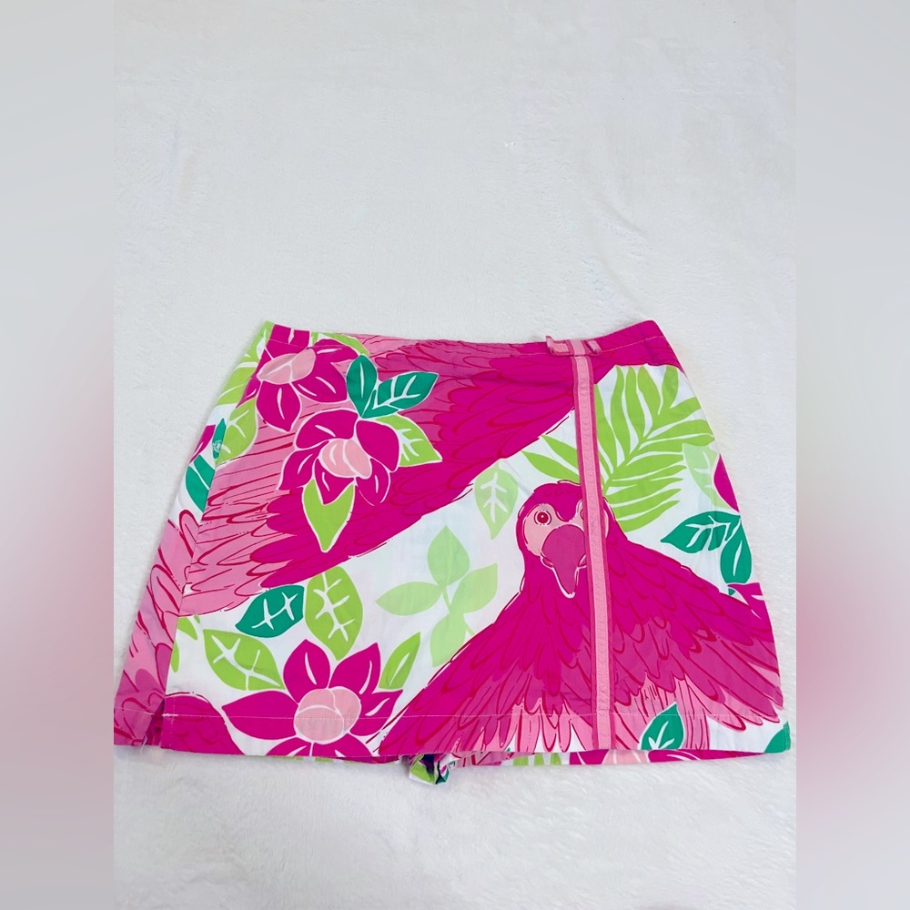 Lilly Pulitzer Pink Tropical Bird Skirt Size 14 *GIRLS*